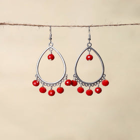 Red - handmade beaded earrings 06 - handcrafted