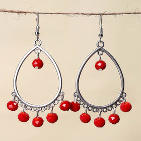 Red - handmade beaded earrings 06 - handcrafted