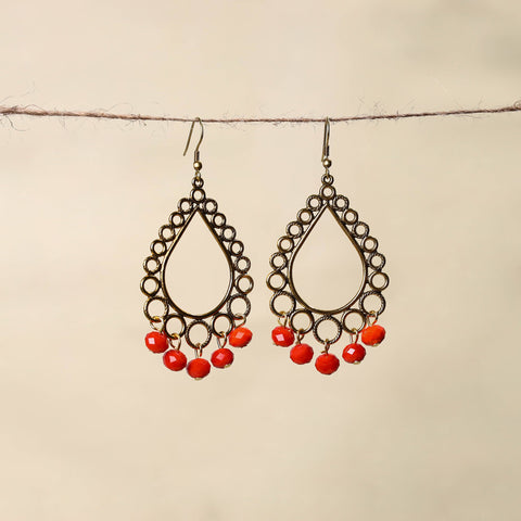 Red - handmade beaded earrings 11 - handcrafted