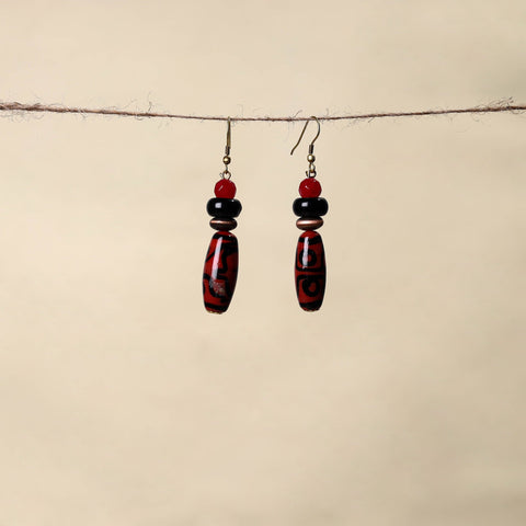 Red - handmade beaded earrings 62 - handcrafted