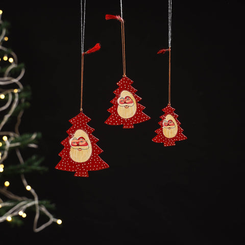 Handmade christmas ornament tree hanging (set of 3) 02