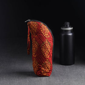 Red Handmade Cotton 1L Water Bottle Cover