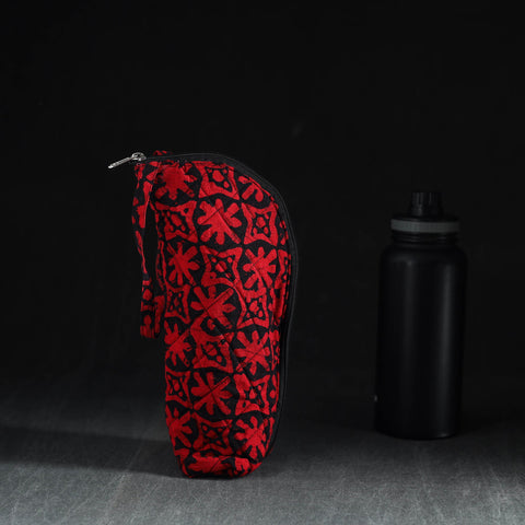 Red Handmade Cotton 1L Water Bottle Cover