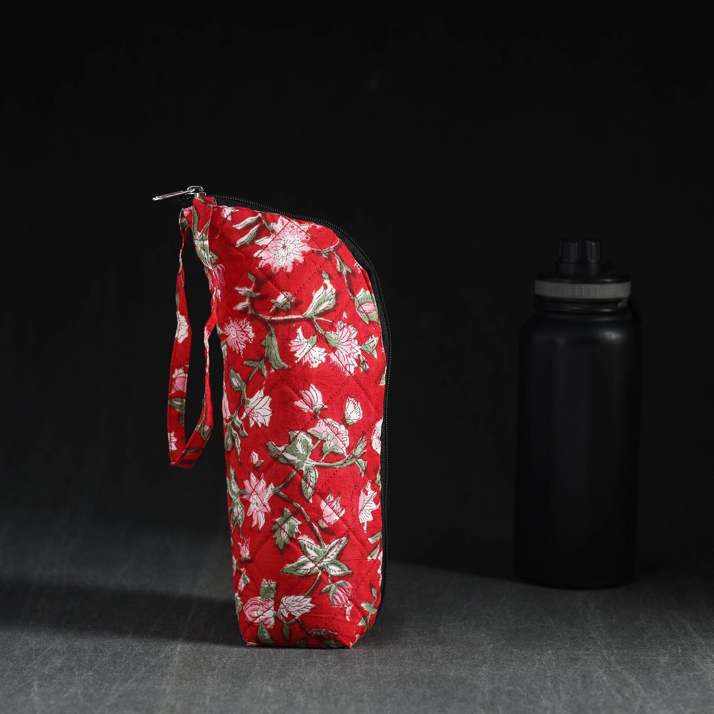  Red Handmade Cotton 1L Water Bottle Cover