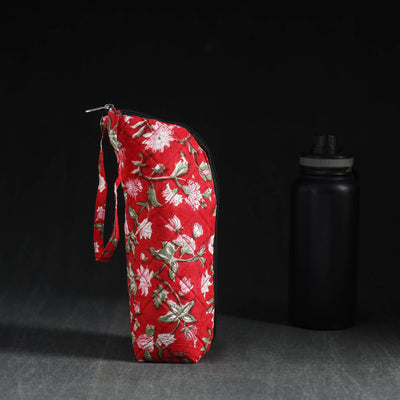  Red Handmade Cotton 1L Water Bottle Cover