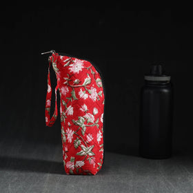  Red Handmade Cotton 1L Water Bottle Cover
