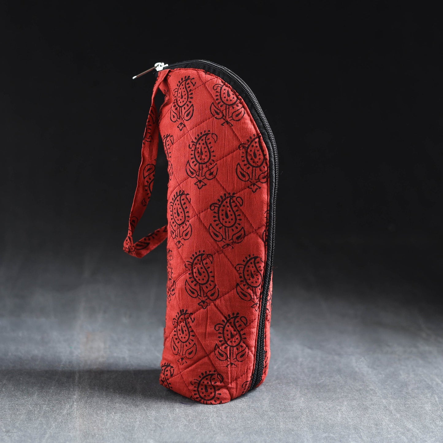 Red Handmade Cotton 1L Water Bottle Cover