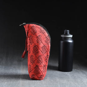 Red Handmade Cotton 1L Water Bottle Cover