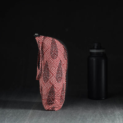 Red Handmade Cotton 1L Water Bottle Cover
