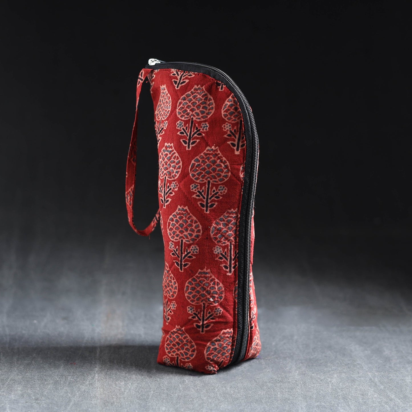 Red Handmade Cotton 1L Water Bottle Cover