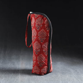 Red Handmade Cotton 1L Water Bottle Cover