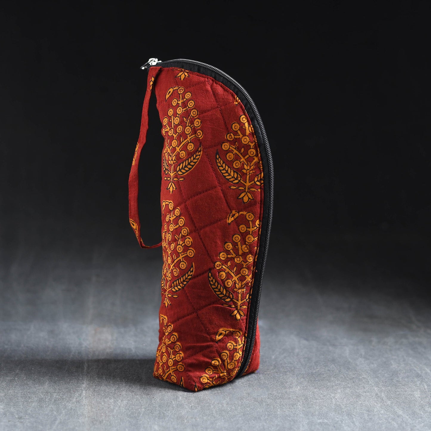 Red Handmade Cotton 1L Water Bottle Cover