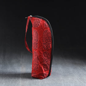 Red Handmade Cotton 1L Water Bottle Cover