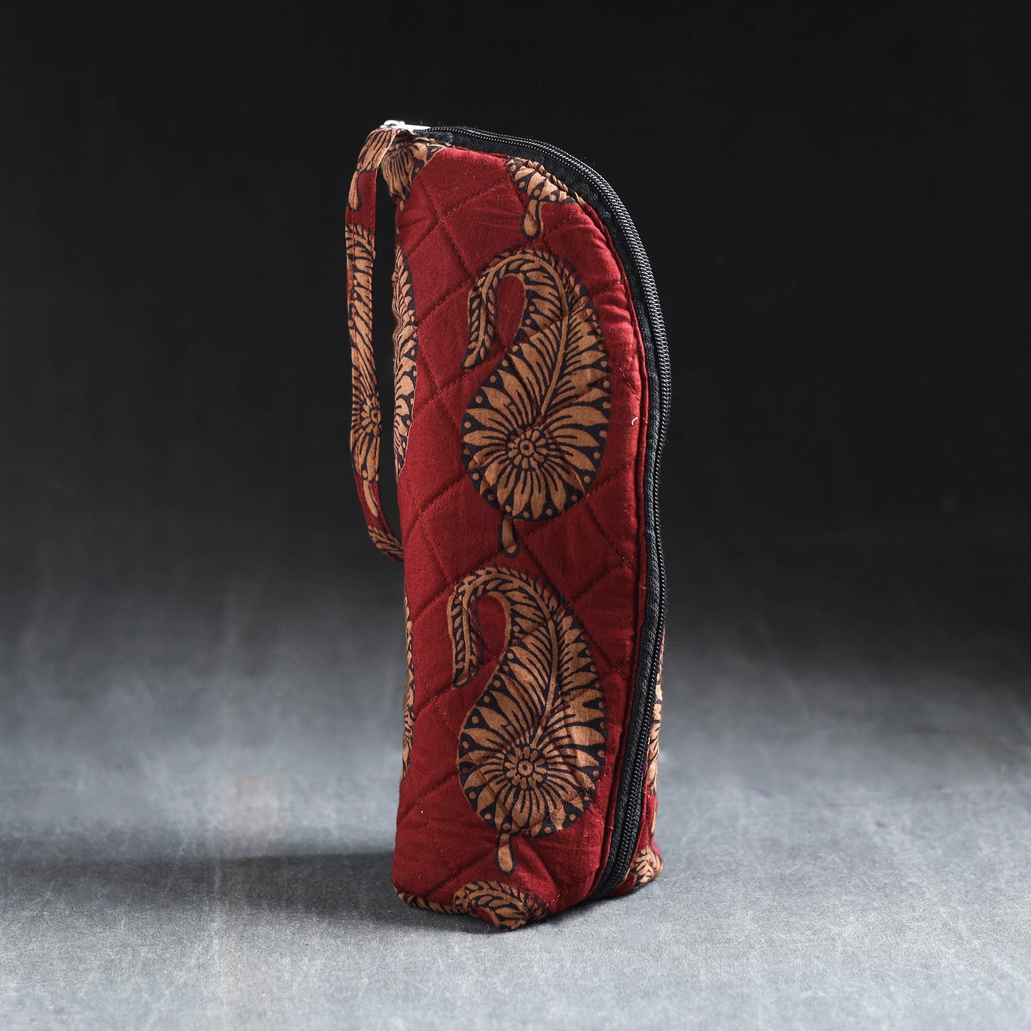 Red Handmade Cotton 1L Water Bottle Cover