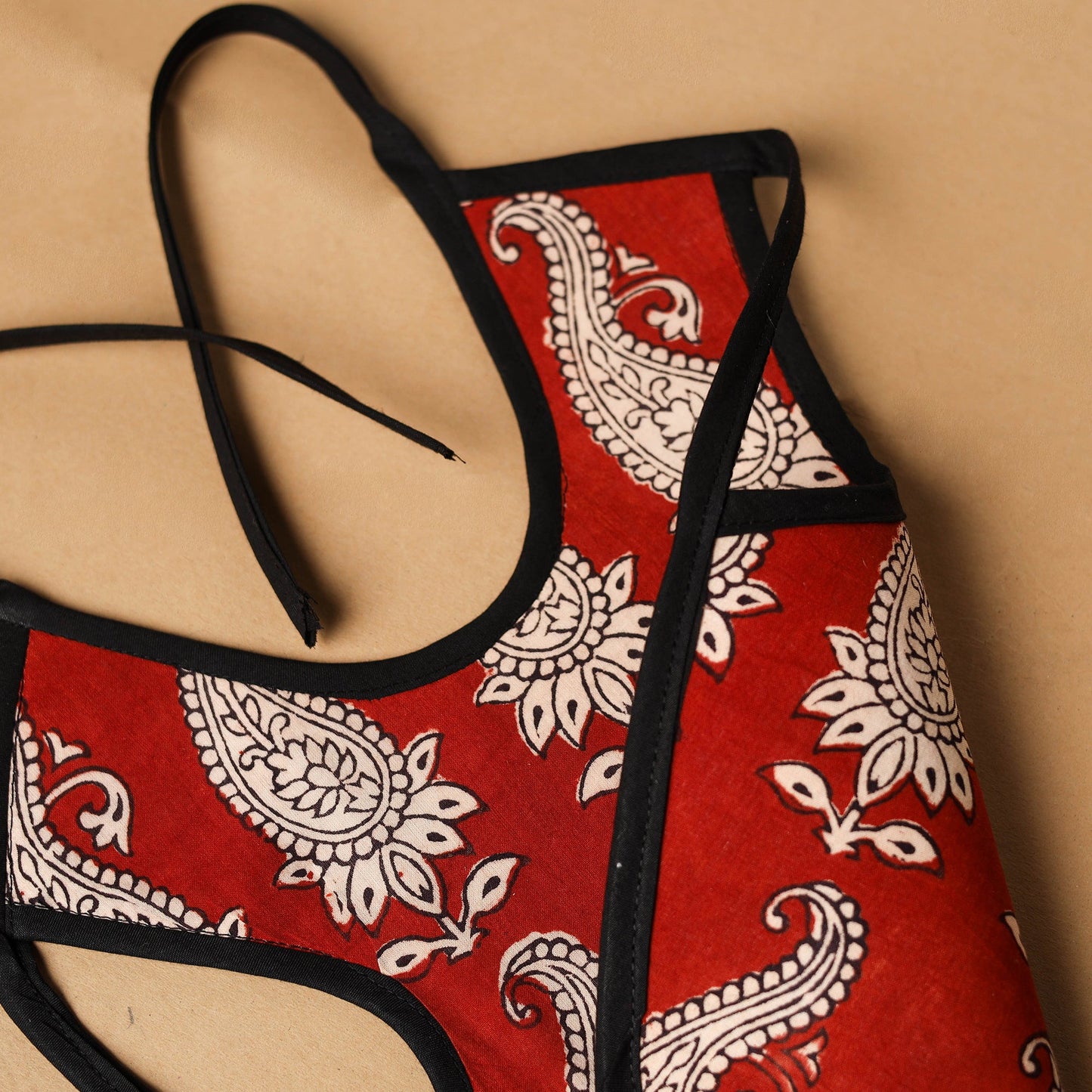 Red Handmade Cotton Baby Bib