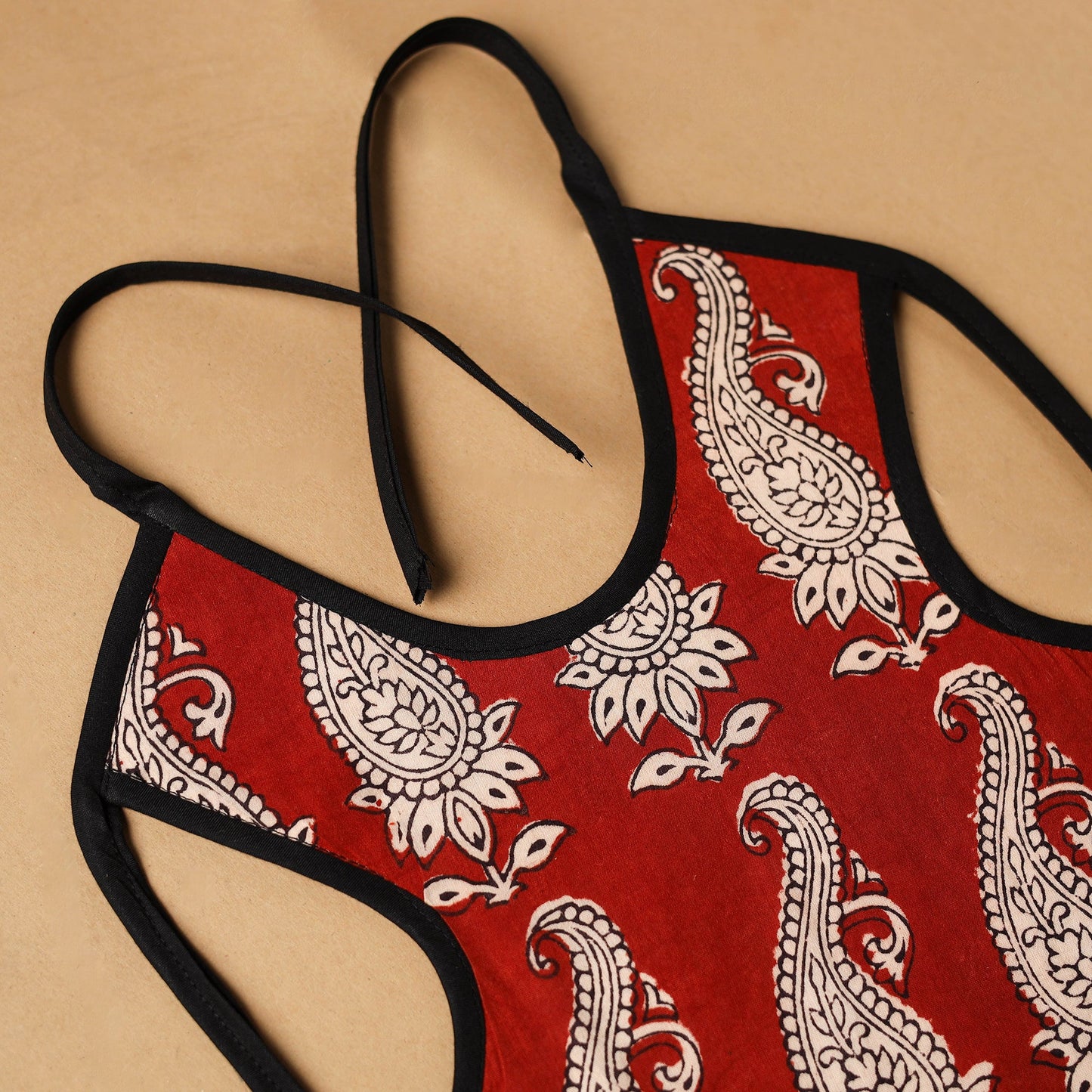 Red Handmade Cotton Baby Bib