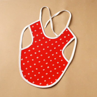 Red Handmade Cotton Baby Bib