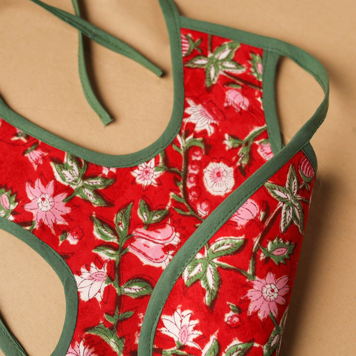 Red Handmade Cotton Baby Bib