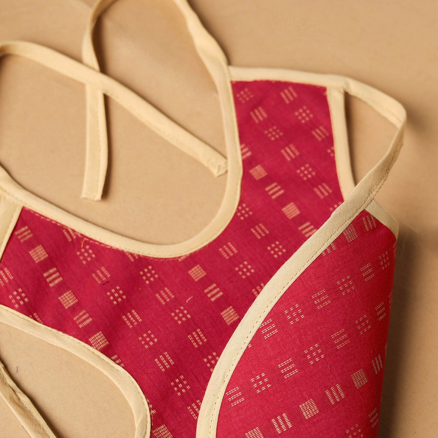 Red Handmade Cotton Baby Bib