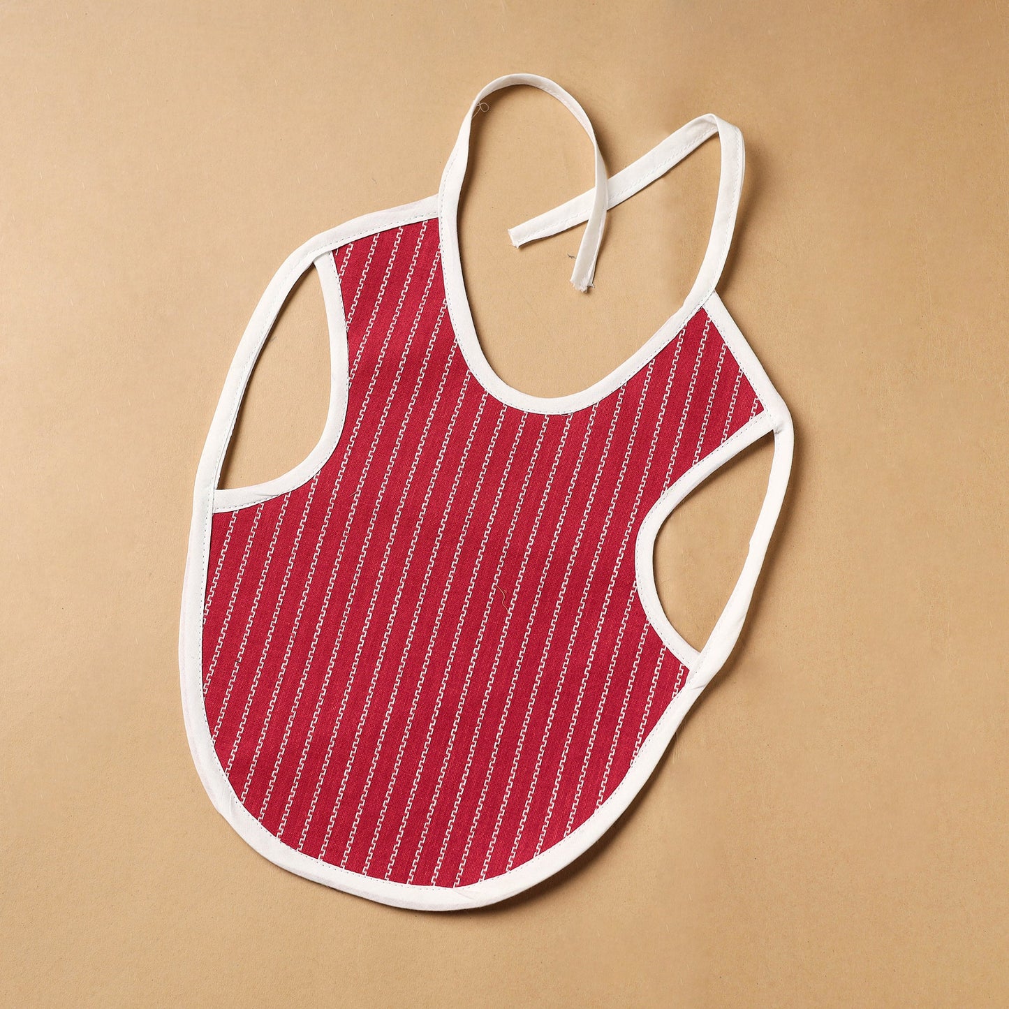 Red Handmade Cotton Baby Bib