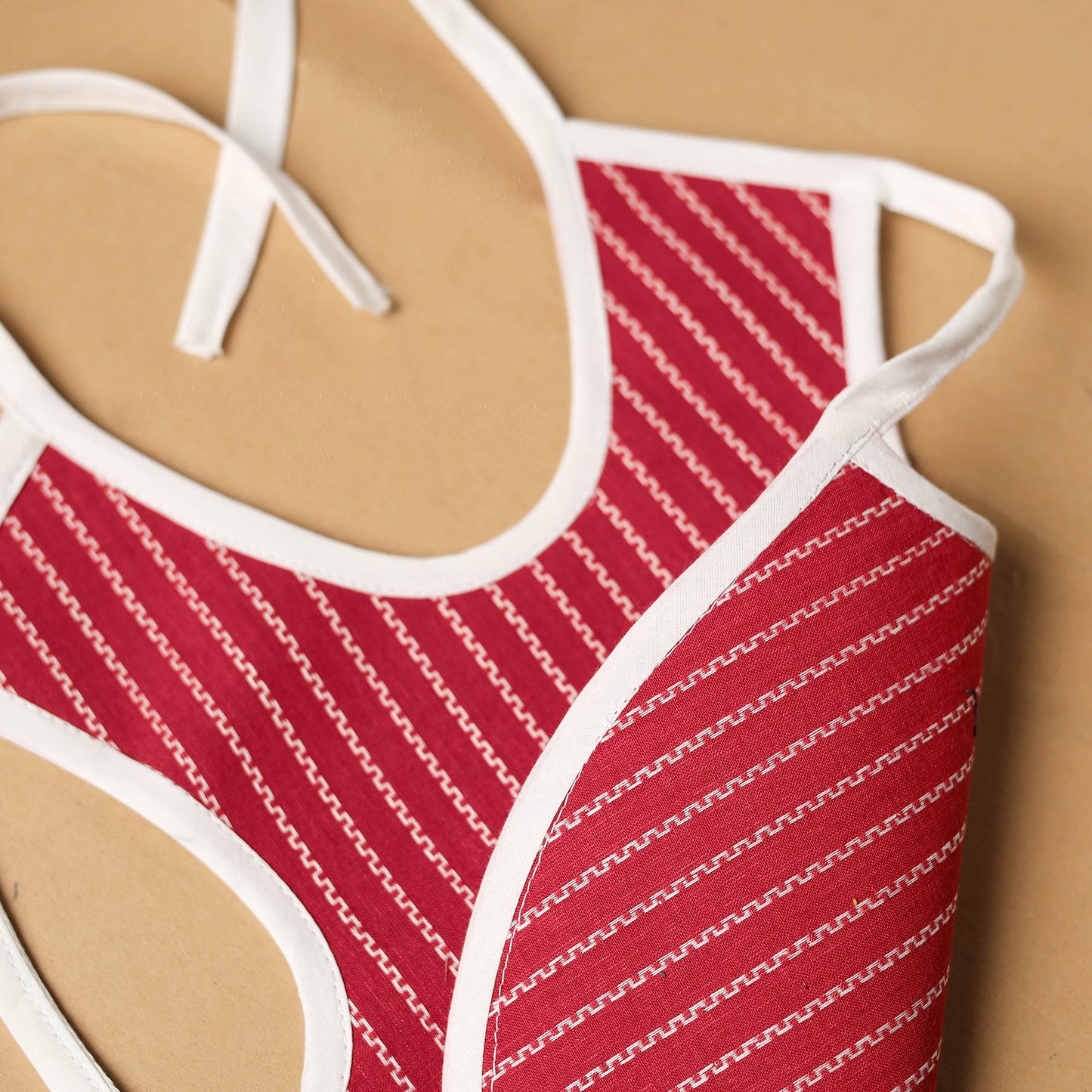 Red Handmade Cotton Baby Bib