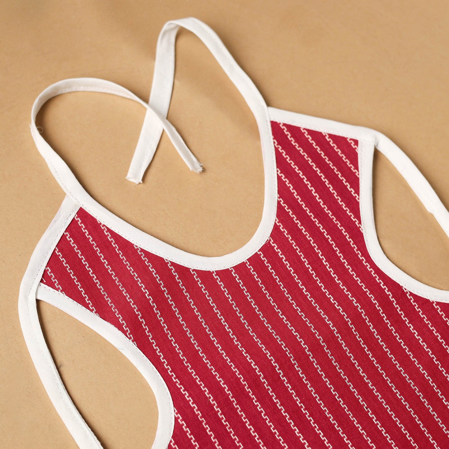 Red Handmade Cotton Baby Bib