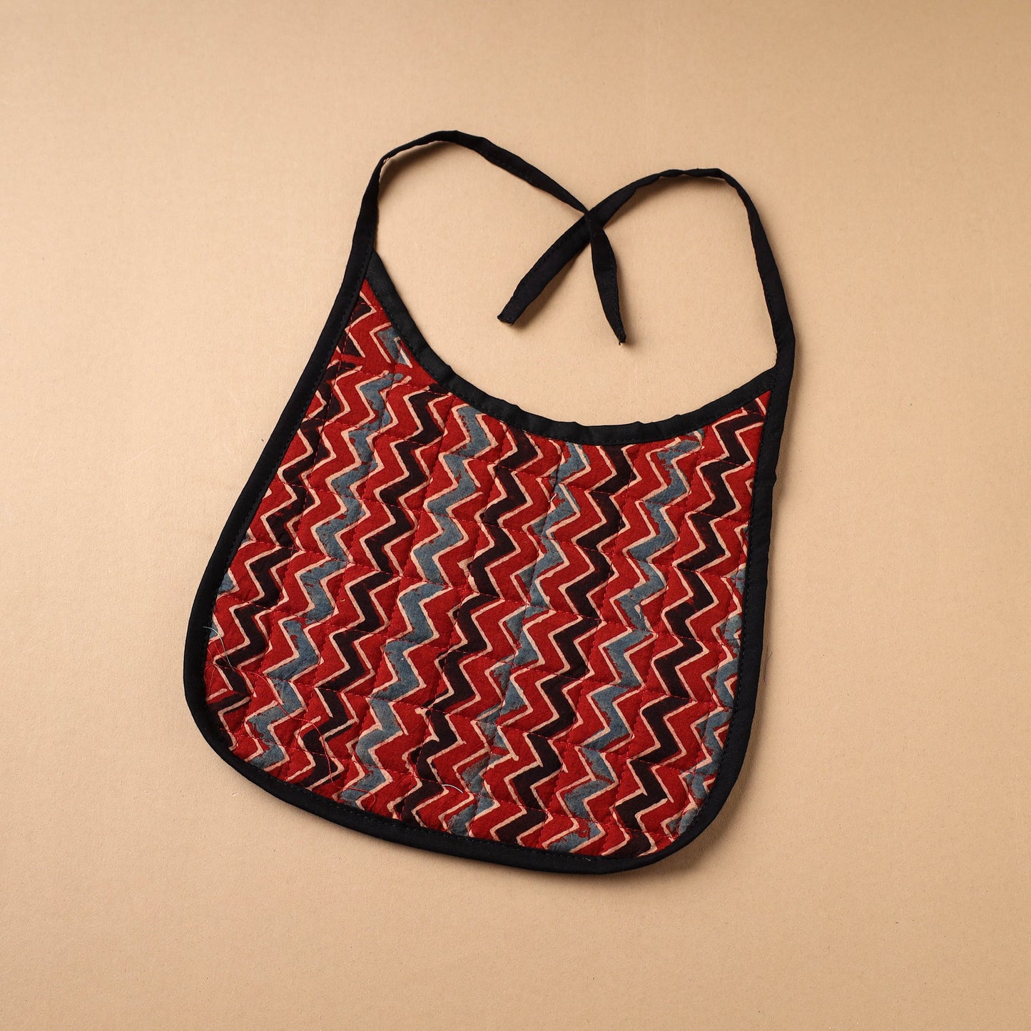 Red Handmade Cotton Baby Bib