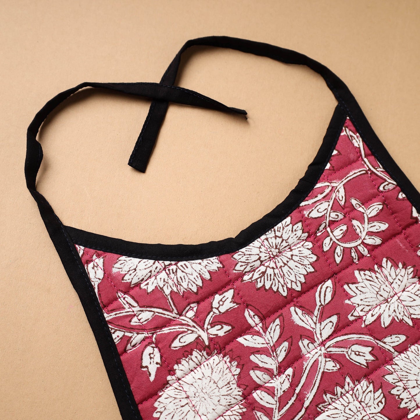 Red Handmade Cotton Baby Bib