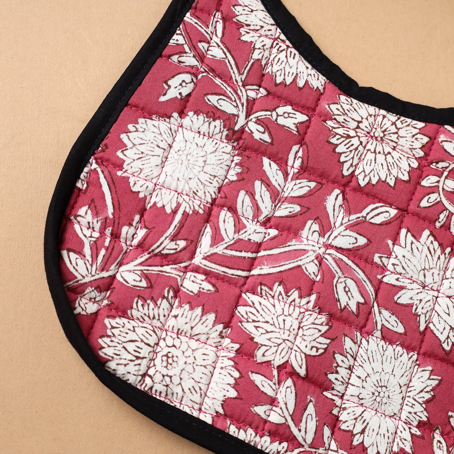 Red Handmade Cotton Baby Bib