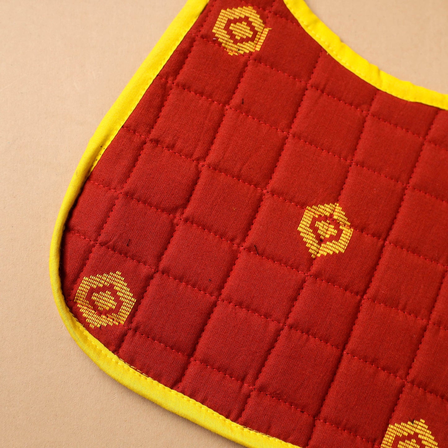 Red Handmade Cotton Baby Bib