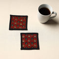 Red Handmade Cotton Coasters (Set of 2)
