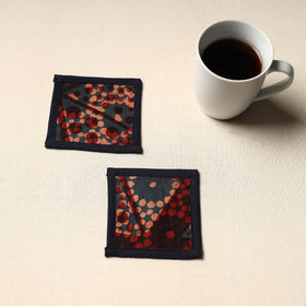 Red Handmade Cotton Coasters (Set of 2)