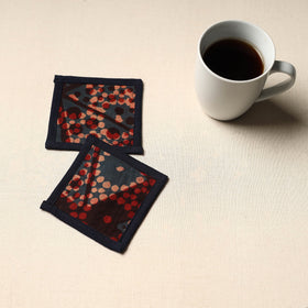Red Handmade Cotton Coasters (Set of 2)