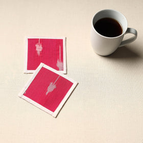 Red Handmade Cotton Coasters (Set of 2)