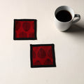 Red Handmade Cotton Coasters (Set of 2)
