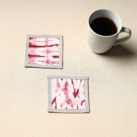 Red Handmade Cotton Coasters (Set of 2)