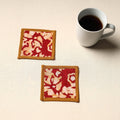 Red Handmade Cotton Coasters (Set of 2)