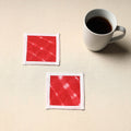Red Handmade Cotton Coasters (Set of 2)