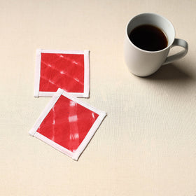 Red Handmade Cotton Coasters (Set of 2)
