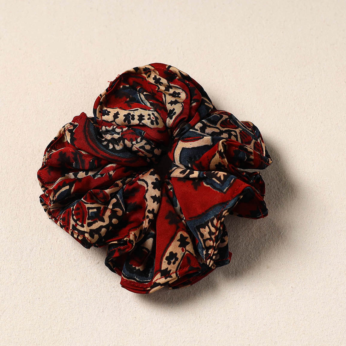 Red Handmade Cotton Elastic Rubber Band/Scrunchie