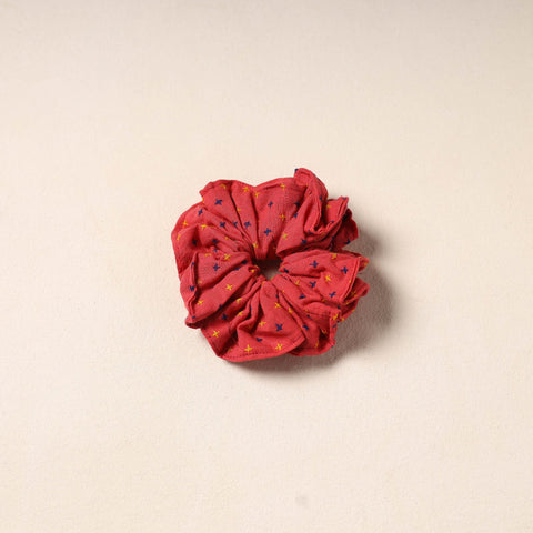 Red Handmade Cotton Elastic Rubber Band/Scrunchie