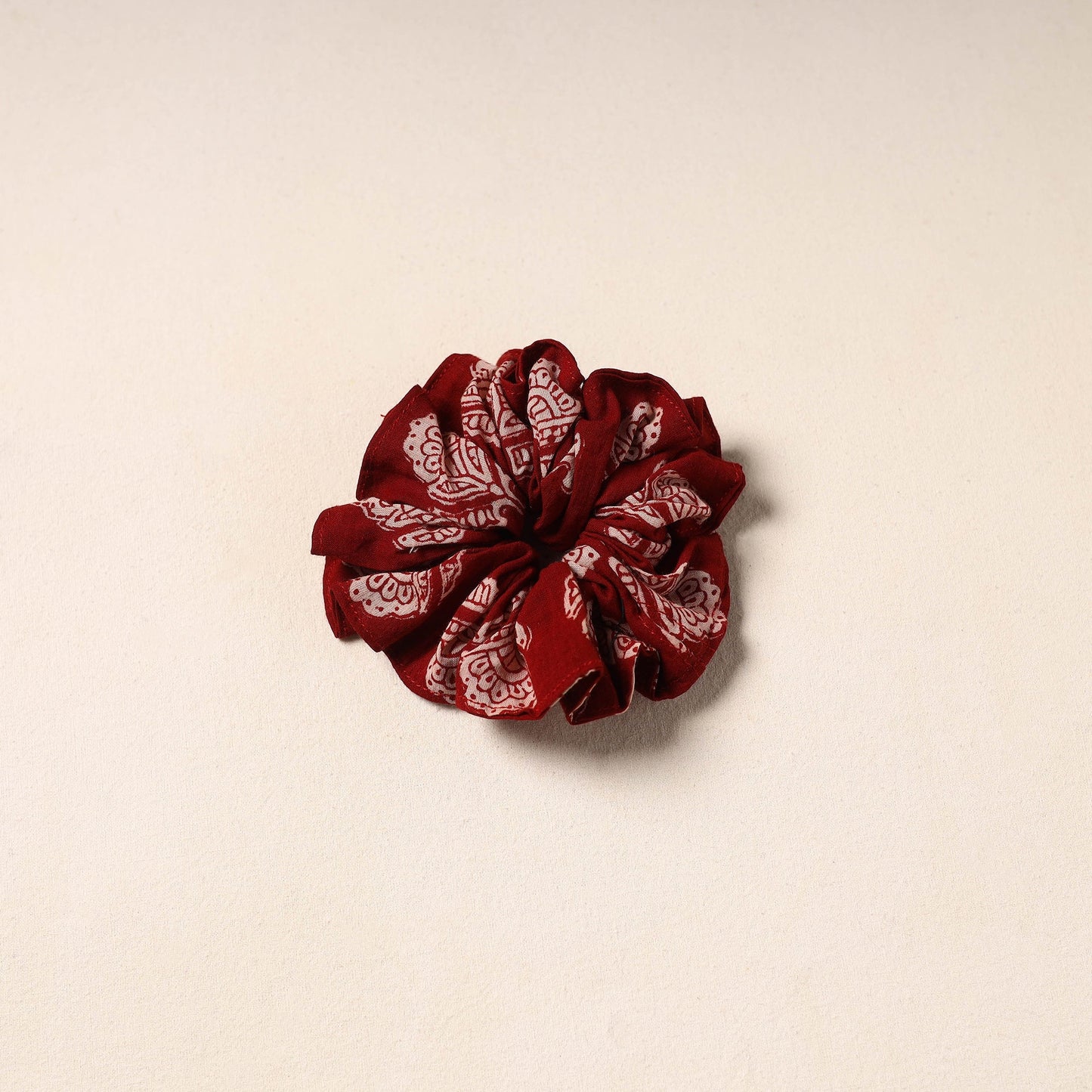 Red Handmade Cotton Elastic Rubber Band/Scrunchie