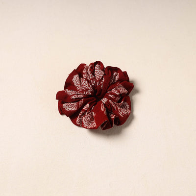 Red Handmade Cotton Elastic Rubber Band/Scrunchie