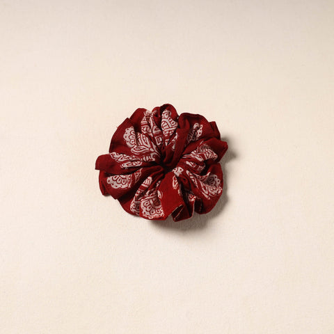 Red Handmade Cotton Elastic Rubber Band/Scrunchie