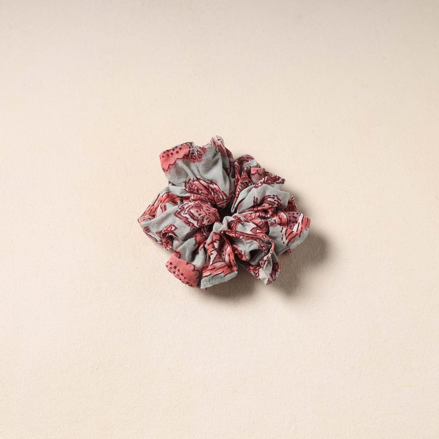 Red Handmade Cotton Elastic Rubber Band/Scrunchie