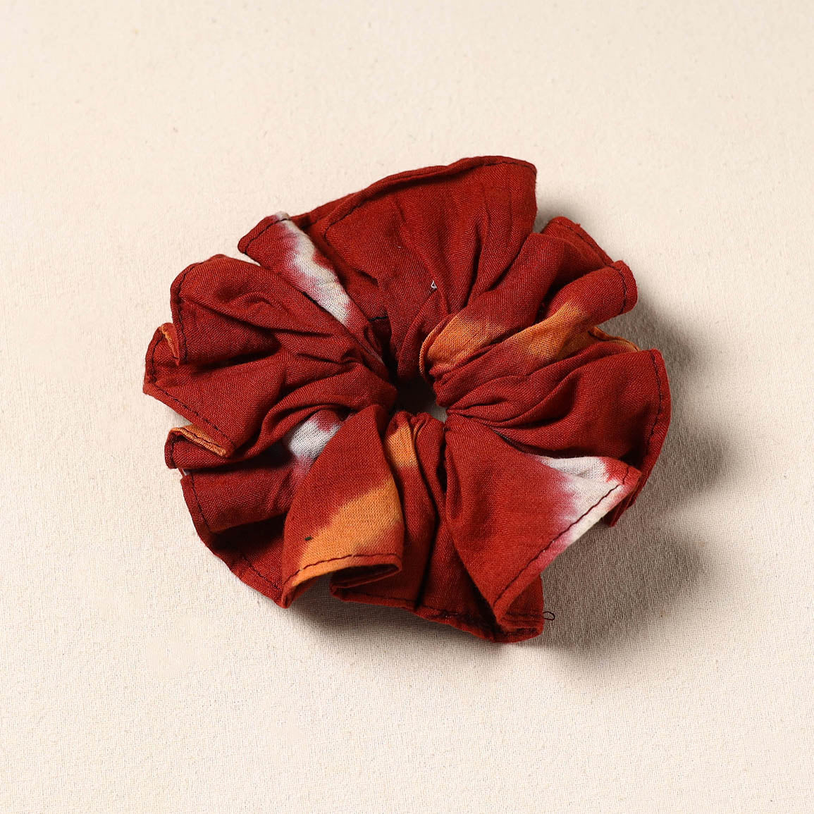 red Handmade Cotton Elastic Rubber Band/Scrunchie