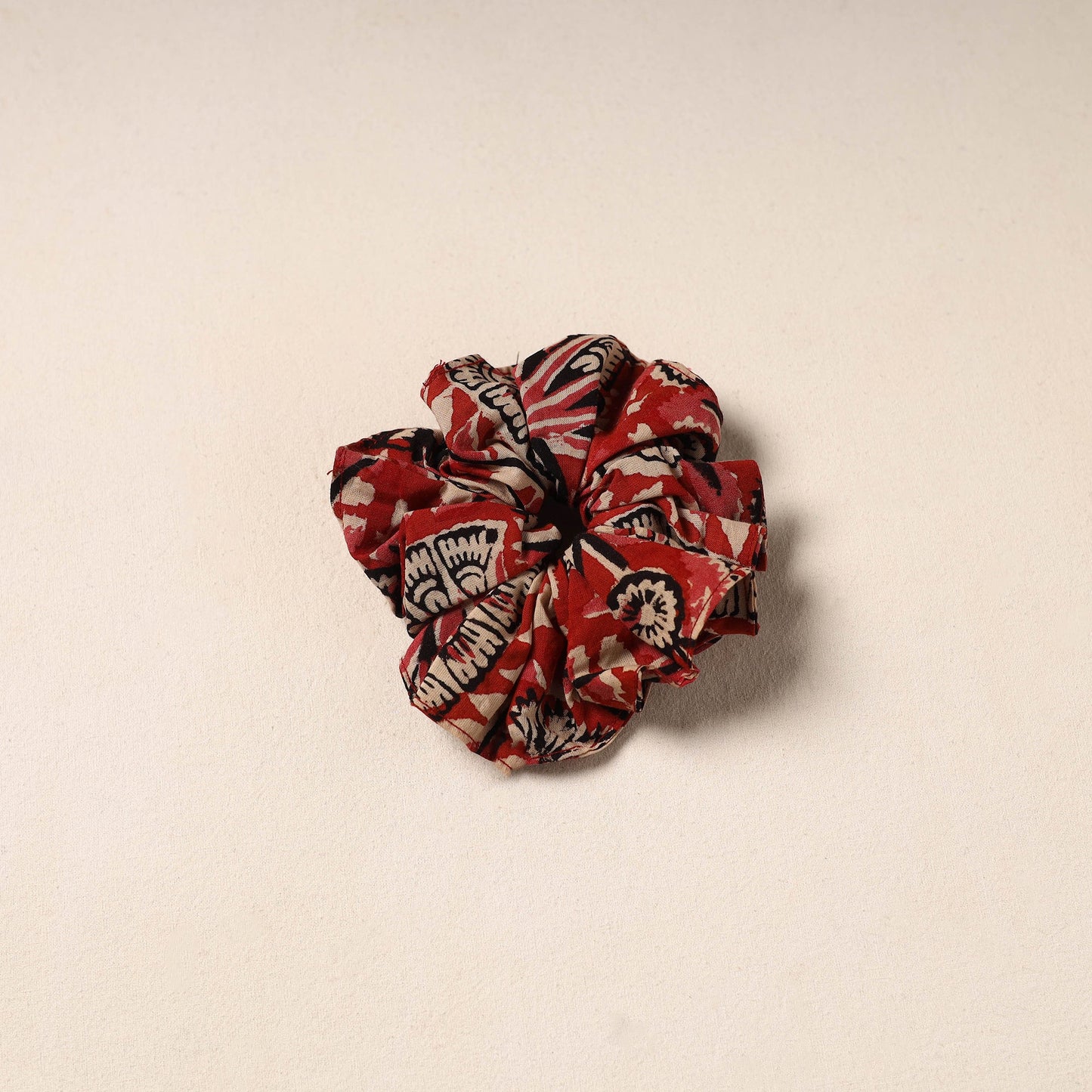 Red Handmade Cotton Elastic Rubber Band/Scrunchie