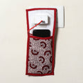 Red Handmade Cotton Fabric Mobile Charging Holder 