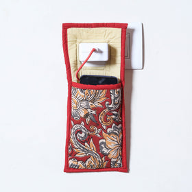 Red Handmade Cotton Fabric Mobile Charging Holder 