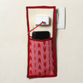 Red Handmade Cotton Fabric Mobile Charging Holder 